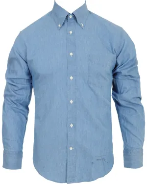 GANT RUGGER Men's Light Indigo Luxury Indigo Shirt 348700 Size X-Small