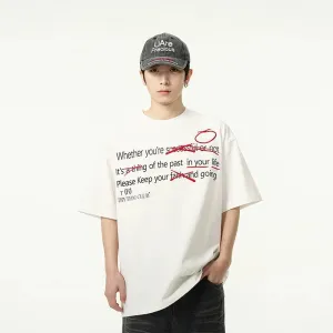 Letter Printed Round Neck T-shirts