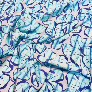 Moroccan Flower Viscose Crepe - Sky