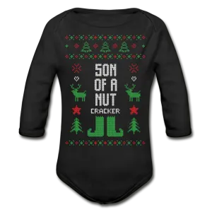 Son of a nut cracker Organic Long Sleeve Baby Bodysuit